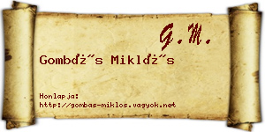 Gombás Miklós névjegykártya